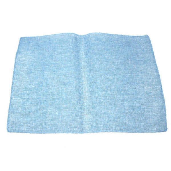 Faux Jute Rectangular Table Placemats, Light Blue, 19-Inch, 10-Count