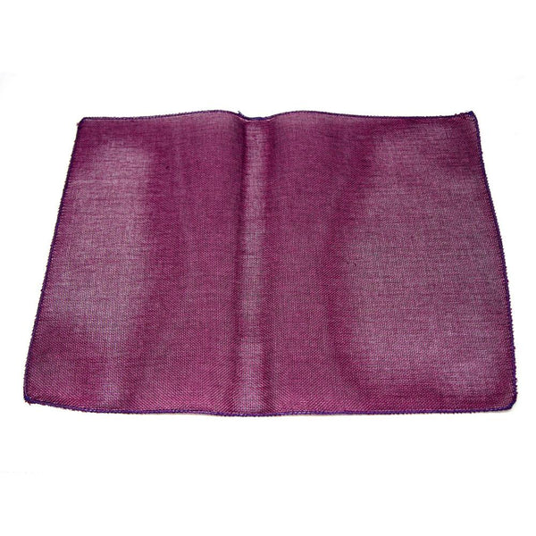 Faux Jute Rectangular Table Placemats, Eggplant, 19-Inch, 10-Count