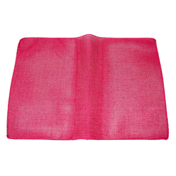 Faux Jute Rectangular Table Placemats, Fuchsia, 19-Inch, 10-Count