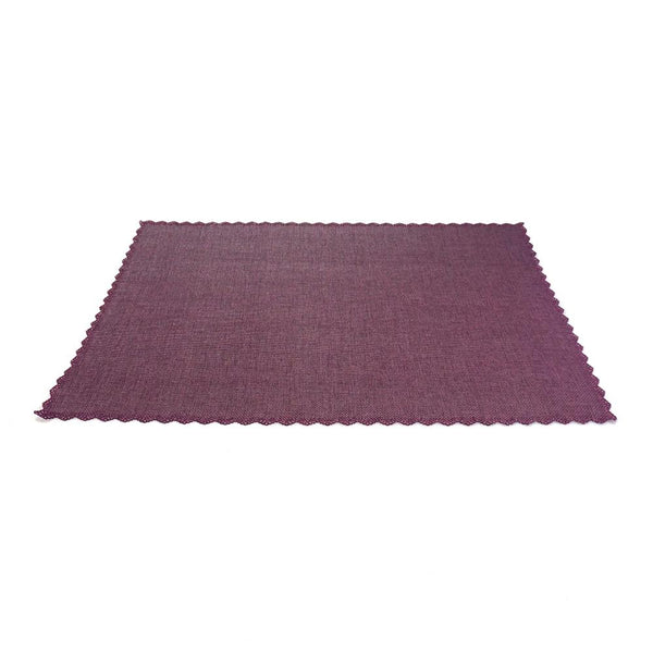 Faux Jute Placemat with Picot Lace Edge, Eggplant, 19-Inch, 10-Count