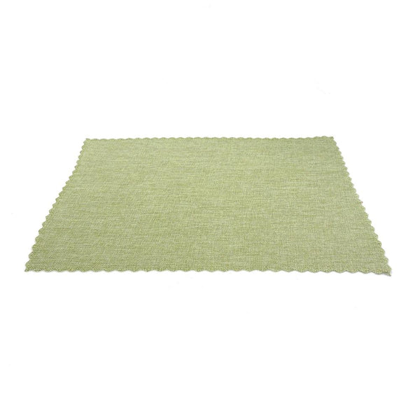 Faux Jute Placemat with Picot Lace Edge, Moss, 19-Inch, 10-Count