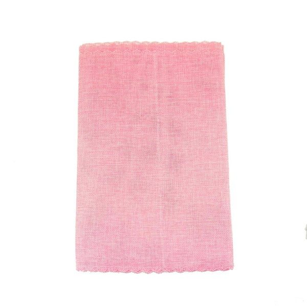 Faux Jute Table Runner with Picot Lace Edge, Pink, 14-Inch x 72-Inch