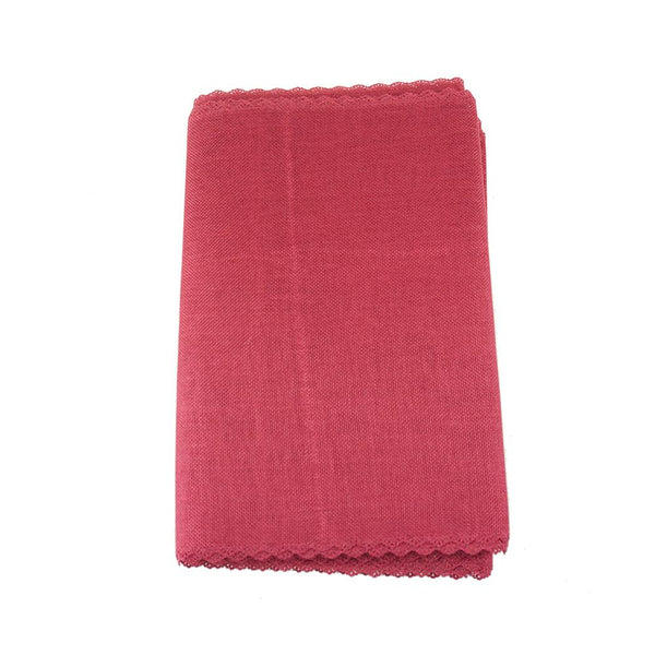 Faux Jute Table Runner with Picot Lace Edge, Fuchsia, 14-Inch x 72-Inch