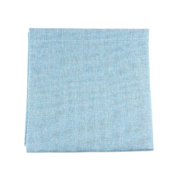 Faux Jute Square Table Topper with Picot Lace Edge, Light Blue, 56-Inch