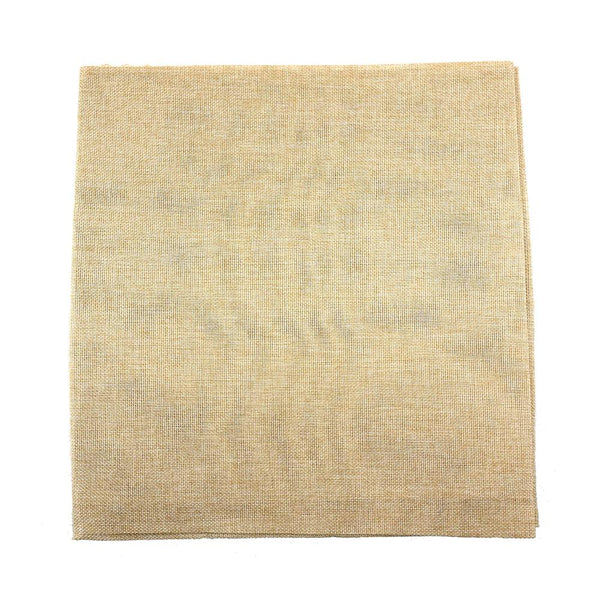 Faux Jute Square Table Topper with Picot Lace Edge, Sand, 56-Inch