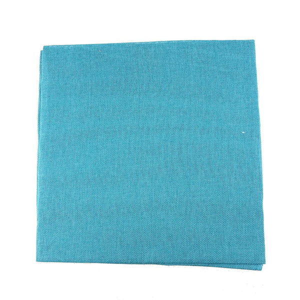 Faux Jute Square Table Topper with Picot Lace Edge, Teal, 56-Inch