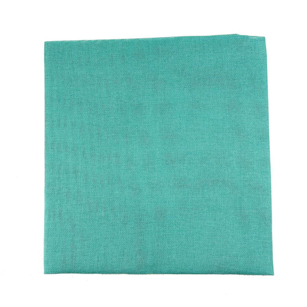 Faux Jute Square Table Topper with Picot Lace Edge, Robin's Egg Blue, 56-Inch