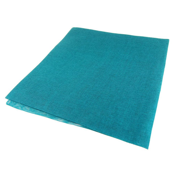Faux Jute Square Table Overlay, Teal, 56-Inch