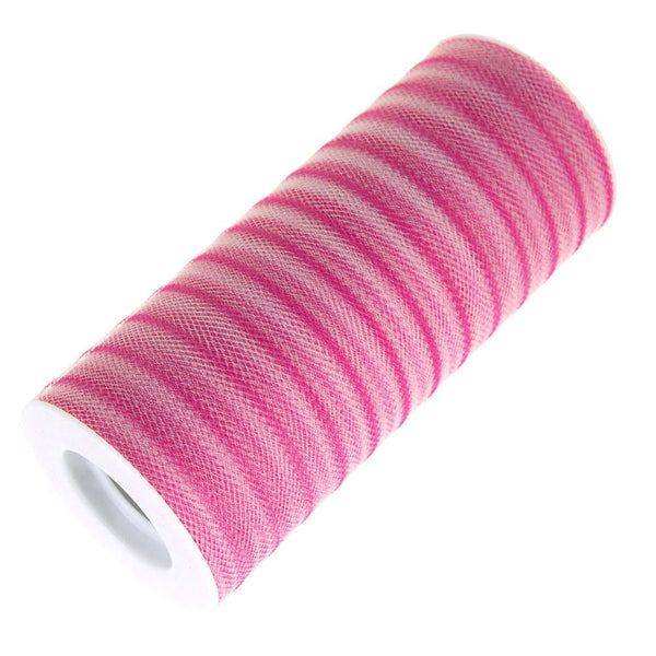 Stripe Tulle Spool Roll, 6-Inch, 25 Yards, Fuchsia