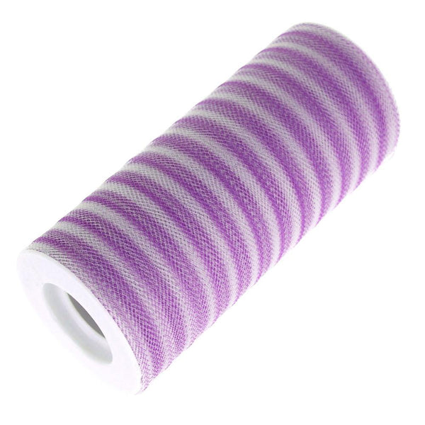 Stripe Tulle Spool Roll, 6-Inch, 25 Yards, Purple