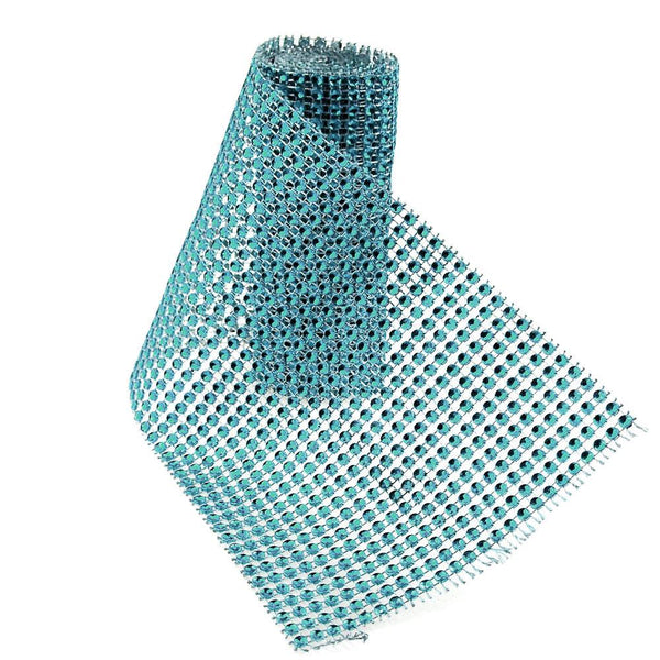 Rhinestone Mesh Wrap Roll, 4-3/4-Inch, 1-Yard, Turquoise