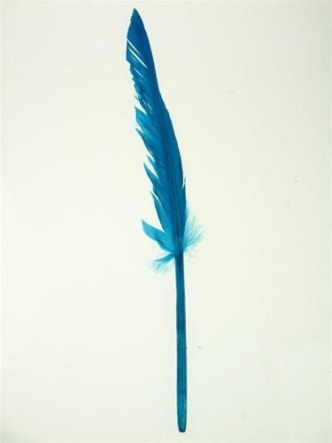 Duck Feather Decorative, 14-inch, 10-Piece, Turquoise