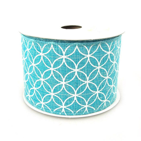 Curved Diamond Canvas Ribbon, 2-1/2-Inch, 10 Yards, Turquoise