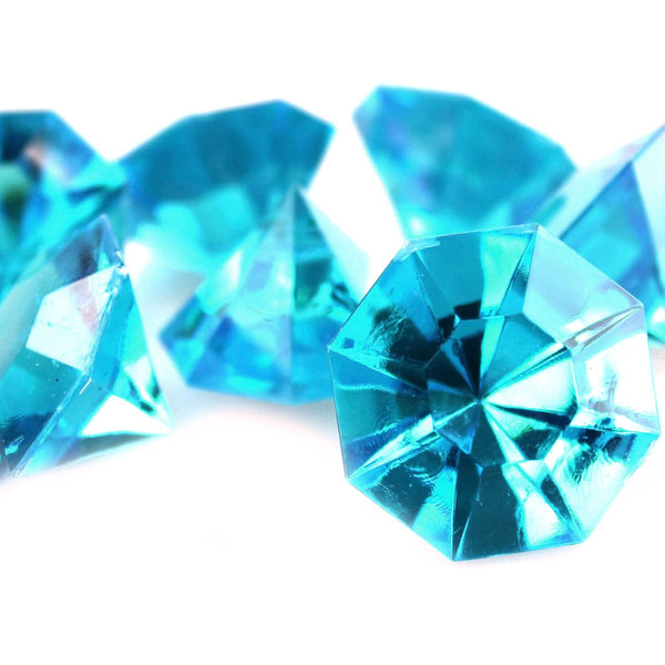 Carat Acrylic Diamond Table Scatter, 1-3/8-inch, 50-Piece, Turquoise