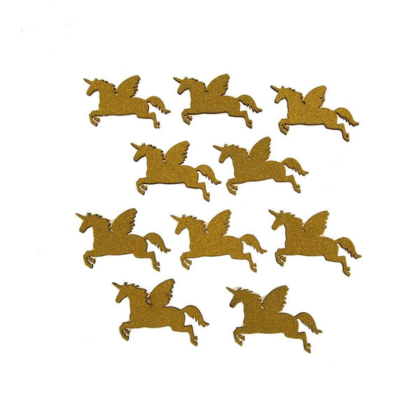 Unicorn Glitter Wood Favors, 2-1/4-Inch, Gold, 10-Piece