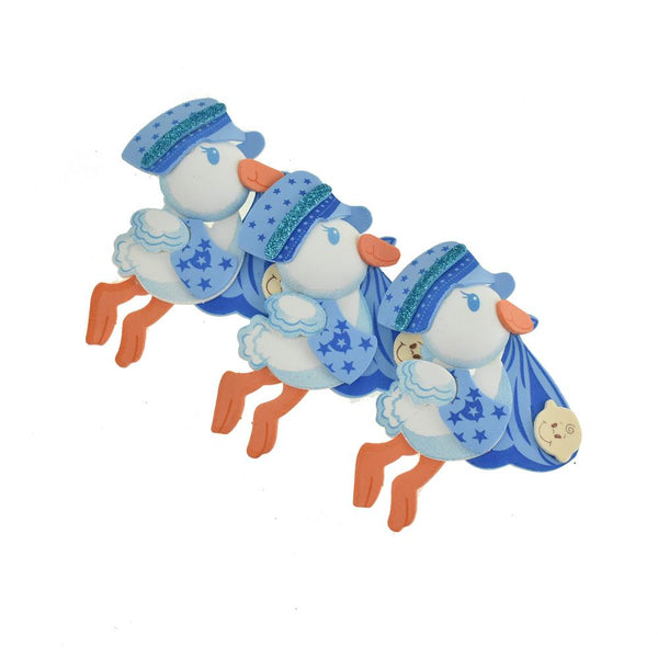 EVA Foam Stork Delivery Baby Cutouts, 4-Inch, 10-Count, Blue