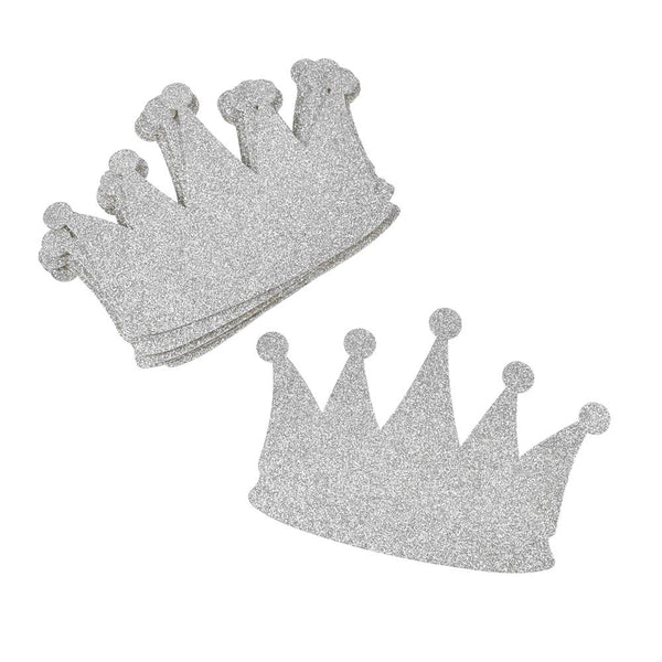 EVA Glitter Foam Crown Cut-Outs, 7-3/4-Inch, 10-Count, Silver