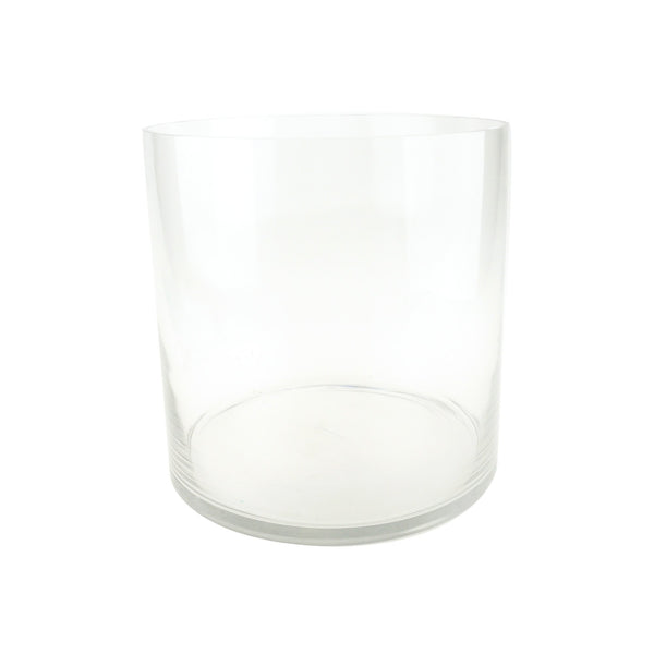 Wide Bottom Cylinder Glass Vase, 10-Inch [Closeout]