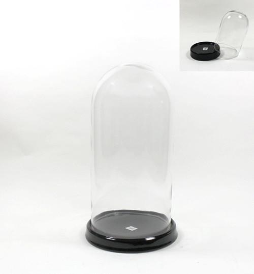 Clear Glass Large Dome Display with Ceramic Base, 21-Inch