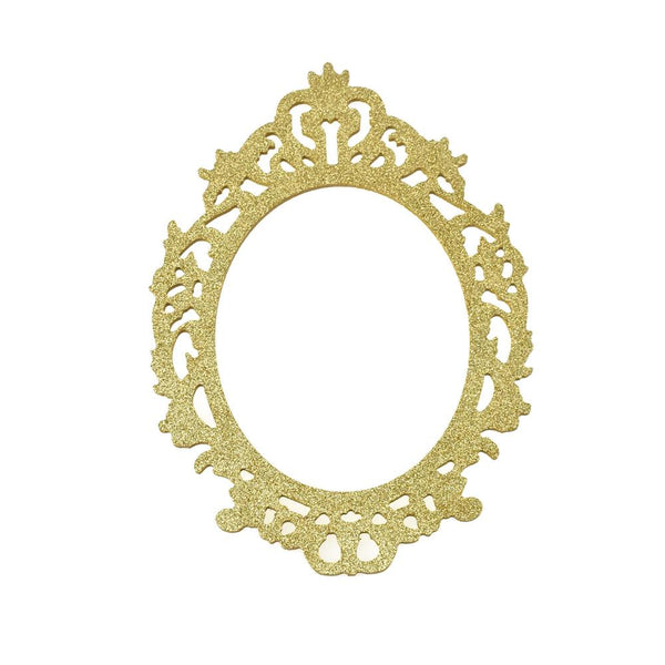 Glitter Antique Style Wooden Oval Frame, 11-3/4-Inch, Gold