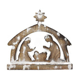 Wooden Nativity Scene Decoration, 8-1/2-Inch