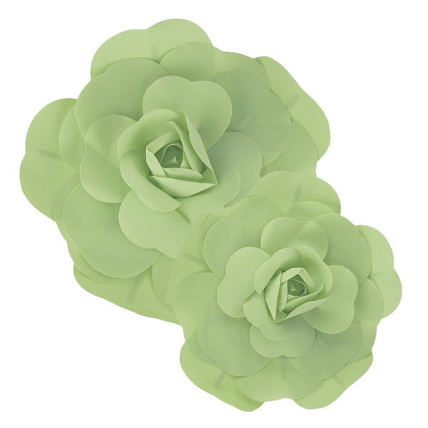 Rose Foam Wall Flowers, Mint, Assorted Sizes, 2 Piece