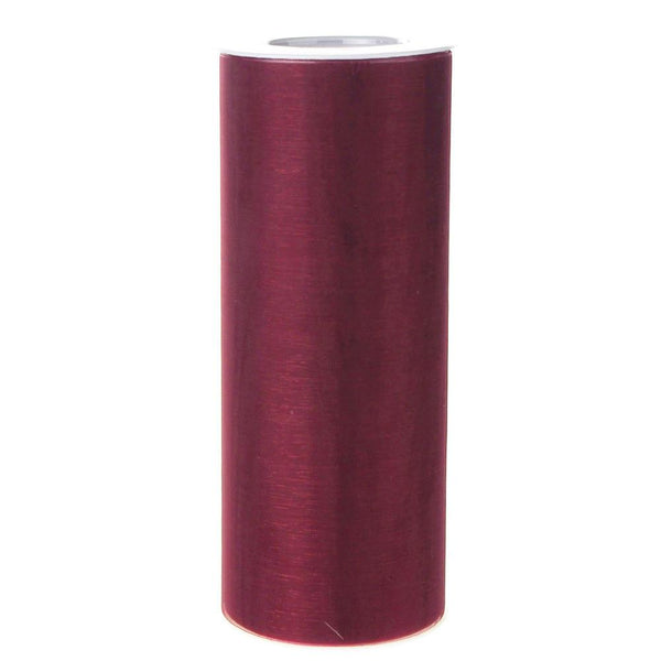 Organza Spool Roll, 6-Inch, 25 Yards, Burgundy