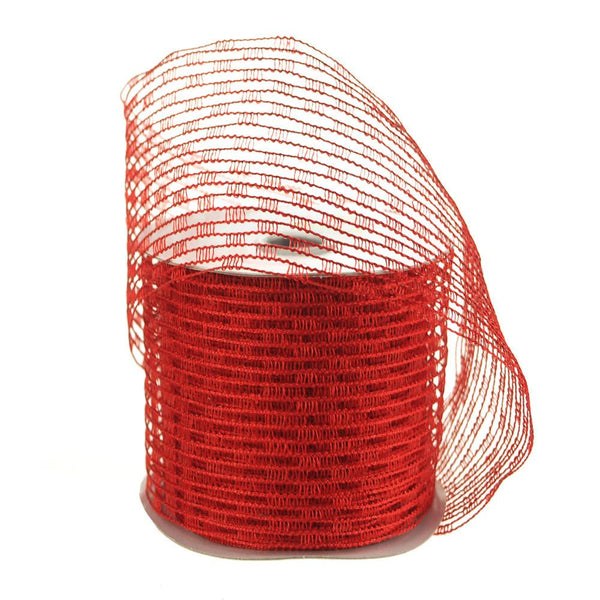 Stretch Netting Wired Mesh Ribbon, 2-1/2-Inch, 10 Yards, Red