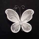 Organza Nylon Glitter Butterflies, 3-inch, 12-Piece