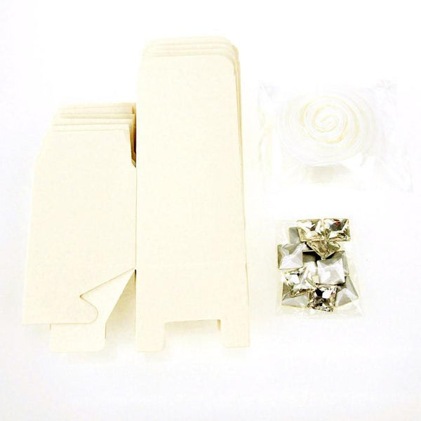 Paper Favor Cube Boxes Kit, 2-inch, 12-Piece, White
