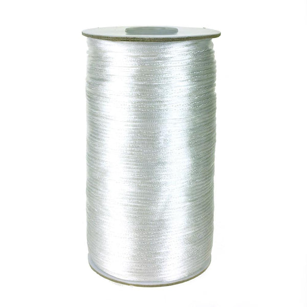 Satin Rattail Cord Chinese Knot, 1/16-Inch, 200 Yards, White