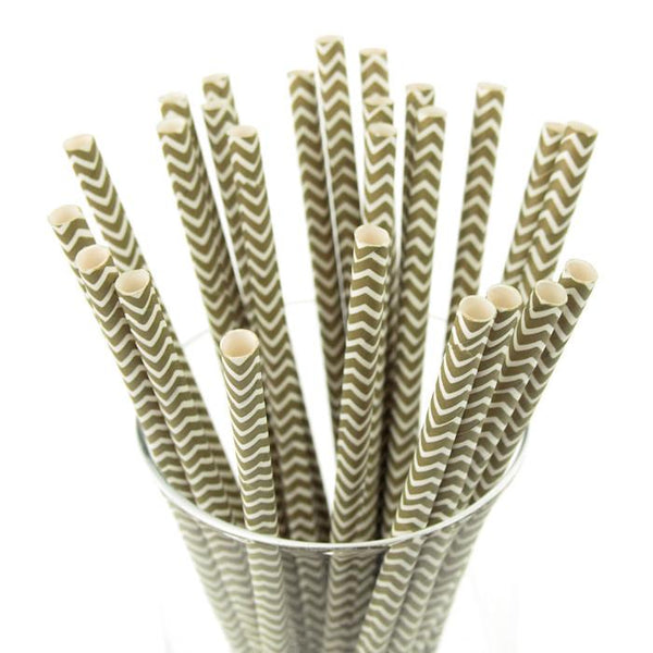 Chevron Paper Straws, 7-3/4-Inch, 25-Piece, Willow
