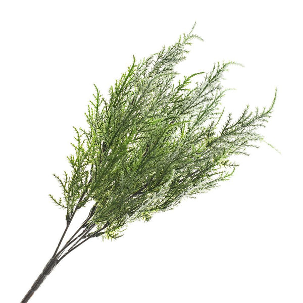 Artificial Snowy Cypress Spray, 17-Inch