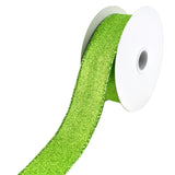 Christmas Flat Glitter Wired Edge Ribbon, 1-1/2-Inch, 10-Yard