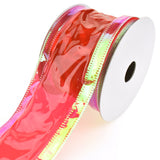 Jelly Plastic Iridescent Edge Neon Wired Ribbon, 2-1/2-Inch, 10-Yard