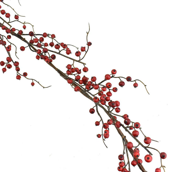 Artificial Berry Garland, Red, 6-Feet