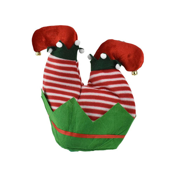 Christmas Elf Legs Hat With Bells, 12-Inch