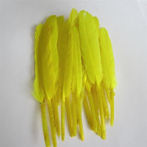 Duck Feather Decorative, 6-inch, 50-Piece, Yellow