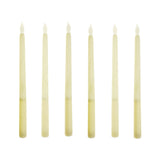 LED Plastic Flickering Taper Candle, Ivory, 11-Inch, 6-Count