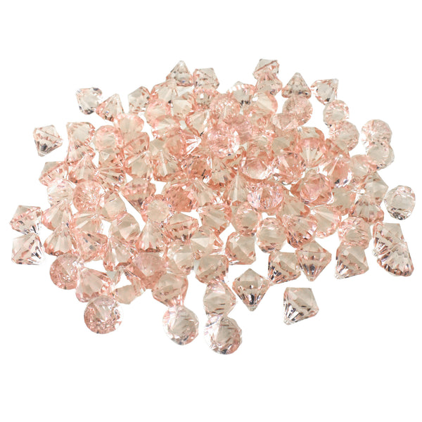 Acrylic Crystal Hanging Diamonds, 1-Inch, 100-Count - Rose Gold