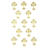 Wooden Filigree Cross Stickers, 1-1/4-Inch, 13-Count