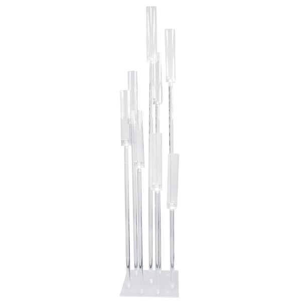 Acrylic Candle Holder Centerpiece, Clear, 8-Cylinder, 54-Inch