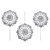 Blooming Flower Rhinestone Pins, 4-1/4-Inch, 3-Count