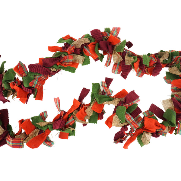 Winter Mixed Fabric Garland, 6-Feet