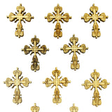 Wooden Embellished Cross Stickers, 1-1/4-Inch, 13-Count