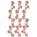 Floral Accented Rhinestone Swirl Stickers, 6-1/4-Inch, 3-Count