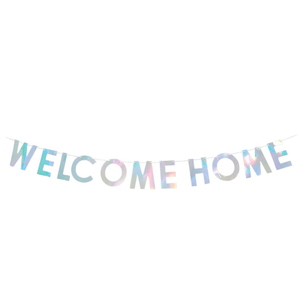 Welcome Home Party Banner, 7-Inch - Iridenscent