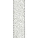 Super Glitter Wired Ribbon, 1-1/2-Inch, 10-Yard - White