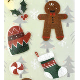 Christmas Gingerbread Man 3D Stickers, 2-1/4-Inch, 13-Piece