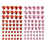 Heart Shaped Rhinestone Stickers, Assorted Sizes, 54-Count